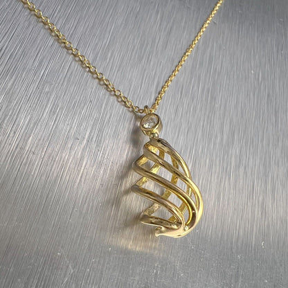 Tiffany & Co. Venezia Luce Paloma Picasso 18k Gold Diamond Open Spiral Necklace