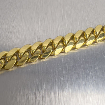 14k Yellow Gold Miami Cuban Link 12.50mm Box Clasp Bracelet 8.5" HEAVY 107.3g