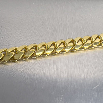 14k Yellow Gold Miami Cuban Link 12.50mm Box Clasp Bracelet 8.5" HEAVY 107.3g