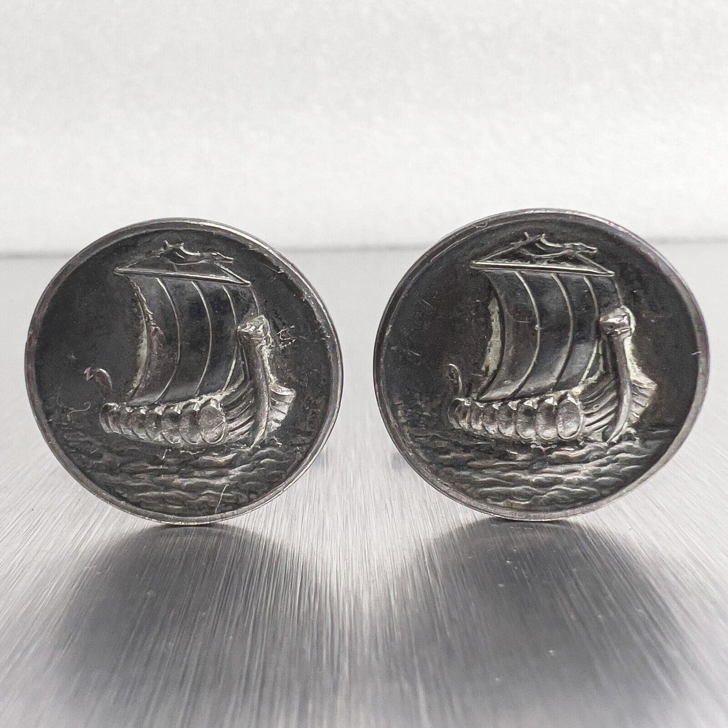 Georg Jensen Viking Ship 925 Sterling Silver Cufflinks #50 Harald N Denmark