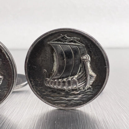 Georg Jensen Viking Ship 925 Sterling Silver Cufflinks #50 Harald N Denmark