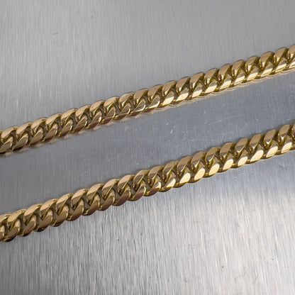 18k Yellow Gold Cuban Curb Link 7.50mm Chain Necklace 21" 95.7g