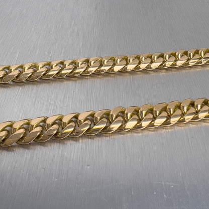 18k Yellow Gold Cuban Curb Link 7.50mm Chain Necklace 21" 95.7g