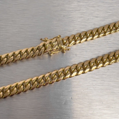 18k Yellow Gold Cuban Curb Link 7.50mm Chain Necklace 21" 95.7g