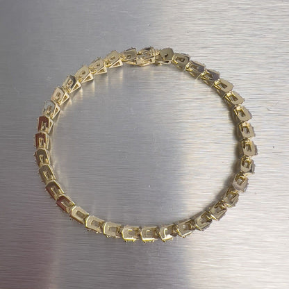 14k Yellow Gold Diamond Tennis Bracelet 3.60ctw G-H SI2 7.00" 17.5g