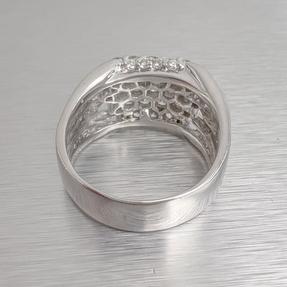 14k White Gold 5 Row Diamond Band 2.00ctw Ring Size 10.75