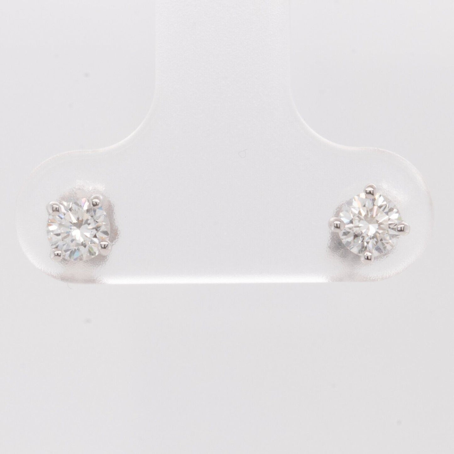 14k White Gold Round Diamond Basket Stud Earrings 0.40ctw G VS2