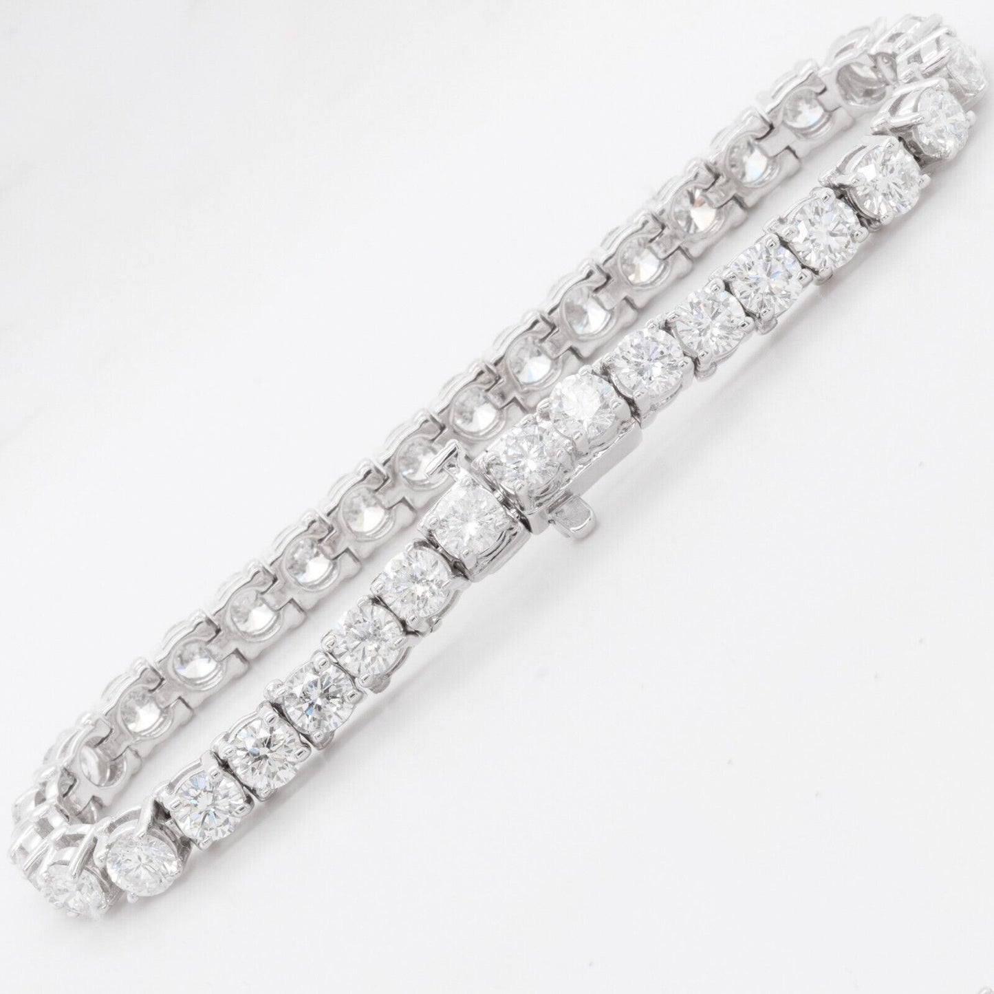 14k White Gold Diamond Tennis Bracelet 12.27ctw G SI1 6.50" 18.9g