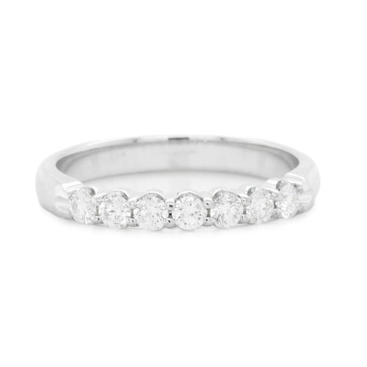 14k White Gold Diamond 7 Stone Wedding Band 0.27ctw G VS1 Ring Size 4.5