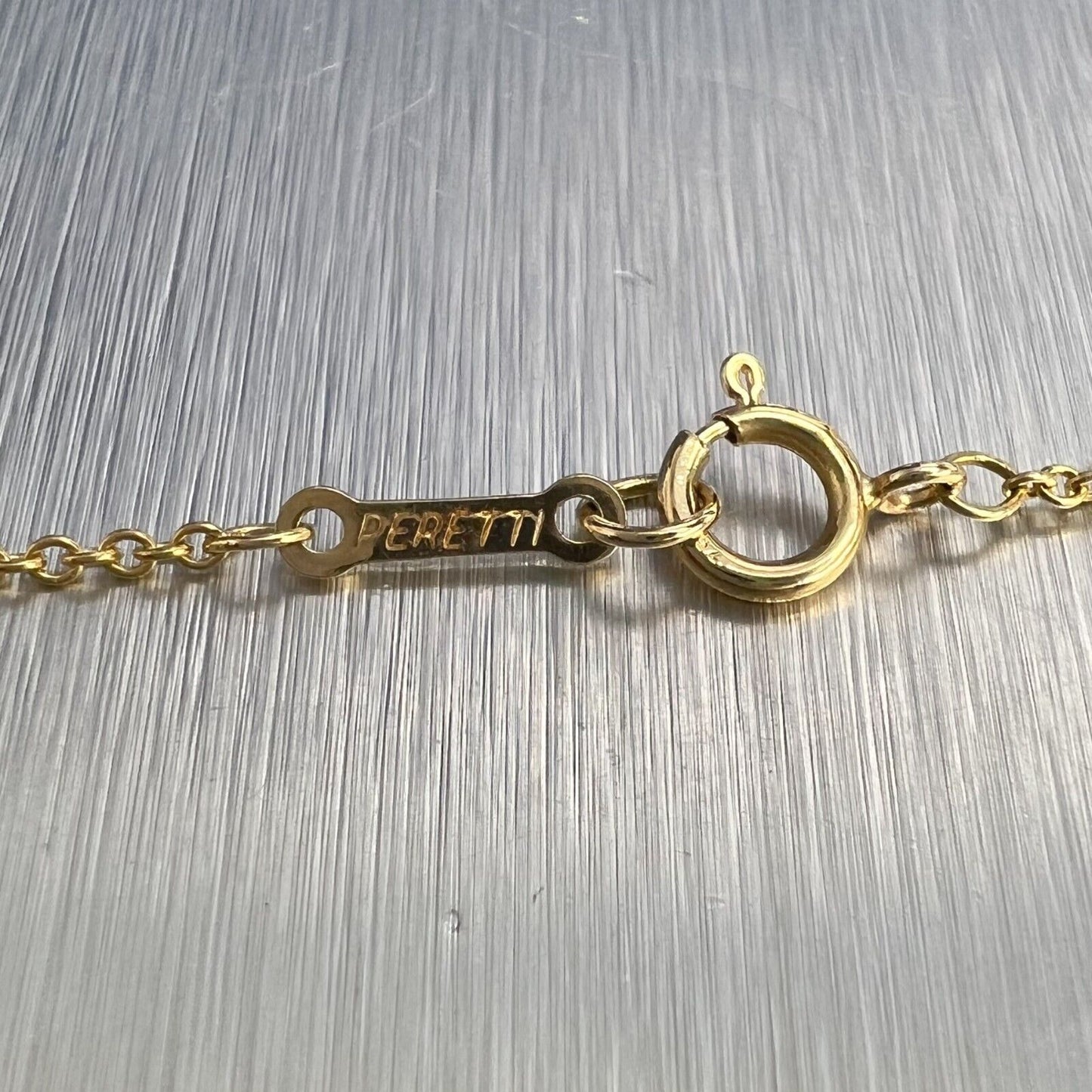 Tiffany & Co. Elsa Peretti 15mm Open Heart 18k Yellow Gold Diamond Necklace 16"