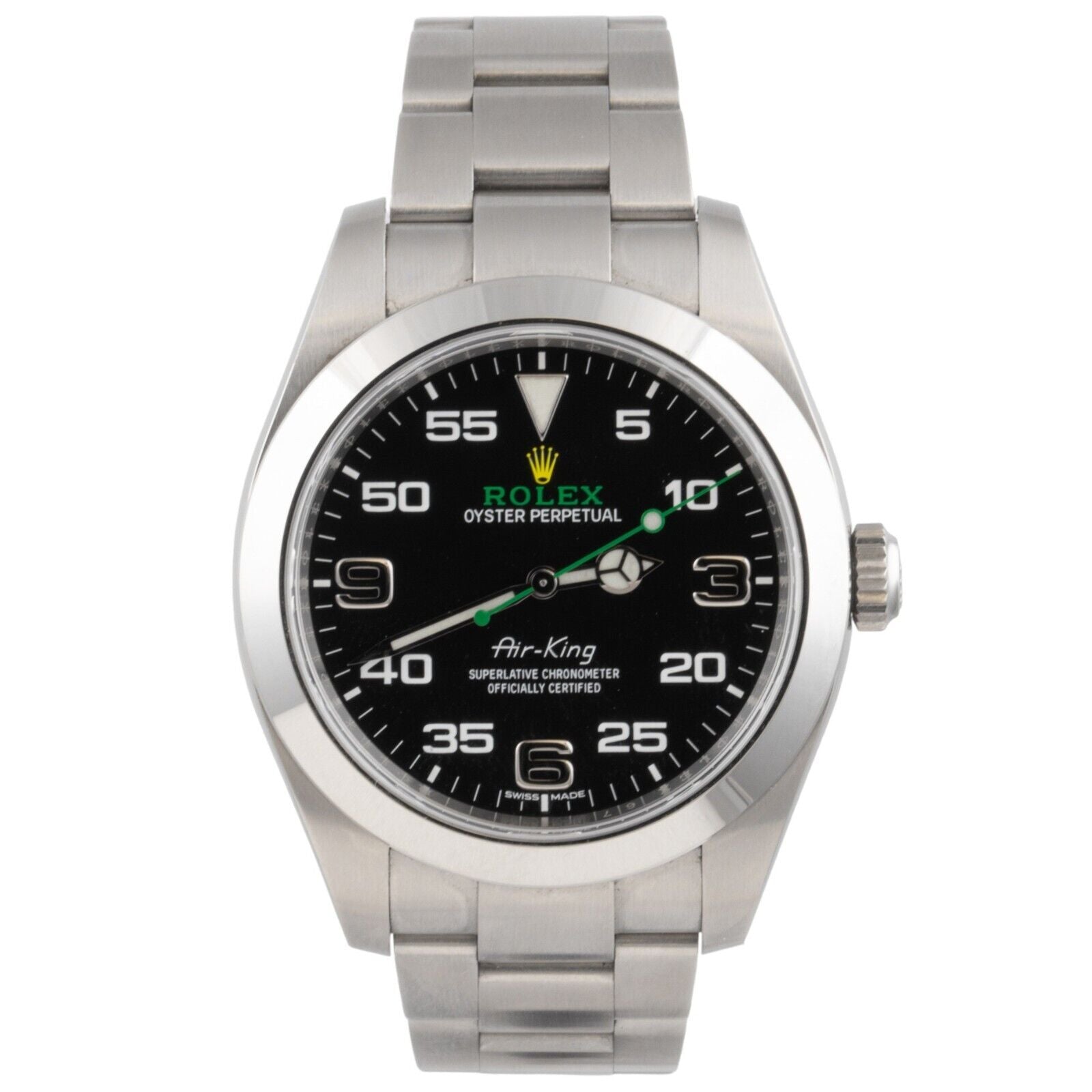 2021 Rolex Air King 116900 Black Arabic Dial 40mm Steel Green