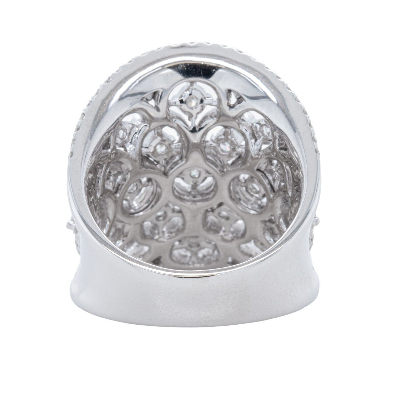 18k White Gold Diamond Open Work Halos Wide Anniversary Ring 18k White Gold Diamond Open Work Halos Wide Anniversary Ring