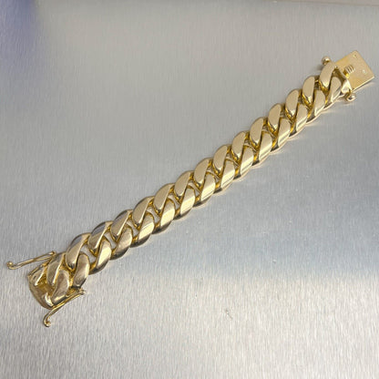 14k Yellow Gold Cuban Link 22.5mm Box Clasp Bracelet 8.75" HEAVY HUGE 346.6g