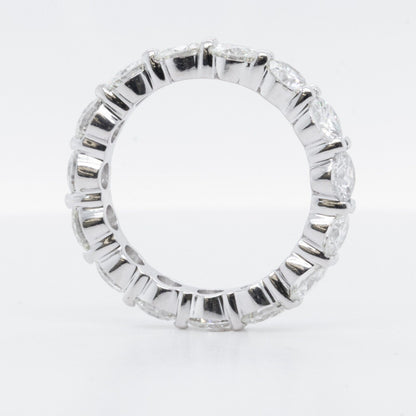 14k White Gold 15 Stone Round Diamond Eternity Band 3.75ctw G-H VS2-SI1 sz 5.75