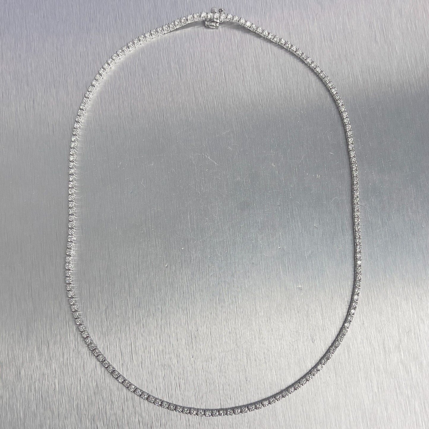 14k White Gold Diamond Tennis Necklace 5.35ctw G VS2-SI1 17"