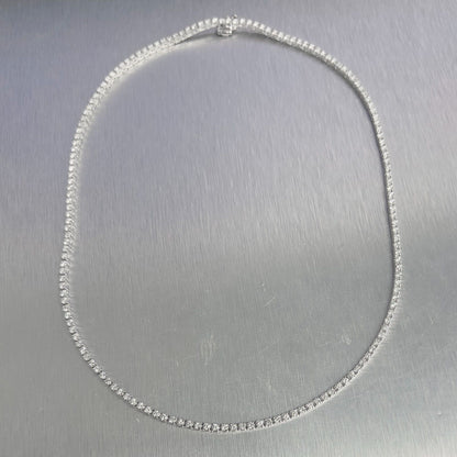 14k White Gold Diamond Tennis Necklace 5.35ctw G VS2-SI1 17"