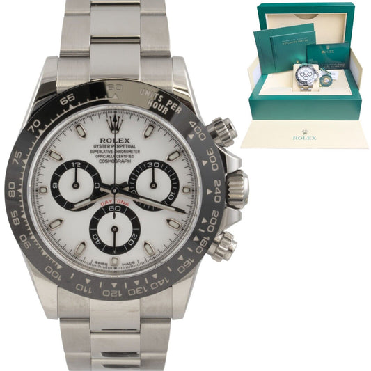 2022 Rolex Daytona Cosmograph PANDA White Steel 116500 LN BOX + PAPERS