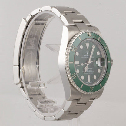 2018 Rolex Submariner HULK Green Stainless Steel 40mm Watch 116610LV BOX PAPERS