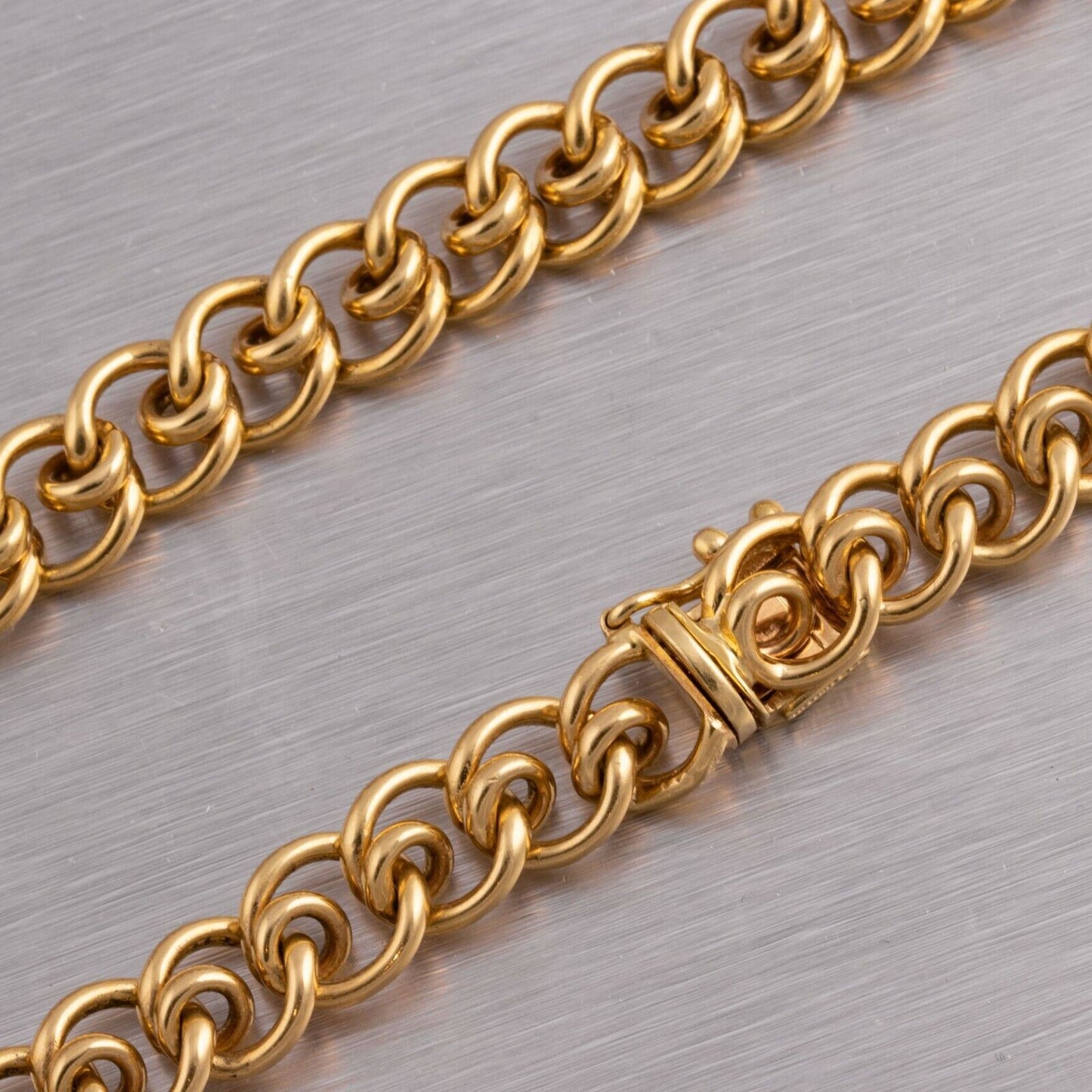 Vintage Tiffany & Co. 18k Yellow Gold Interlocking Link Necklace 30" 95.5g HEAVY