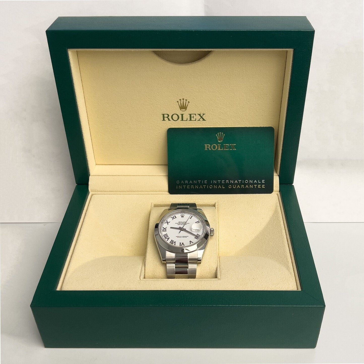 2020 Rolex Datejust White Roman Smooth Stainless 41mm Watch R. 126300 BOX & CARD