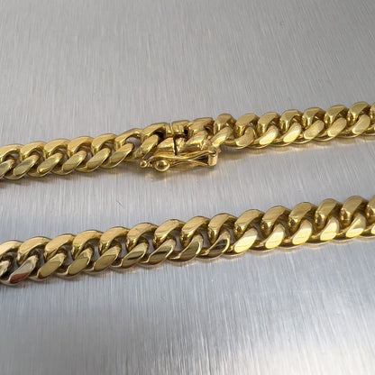 14k Yellow Gold Miami Cuban Link 8.00mm Chain Necklace 22.5" 98.3g HEAVY