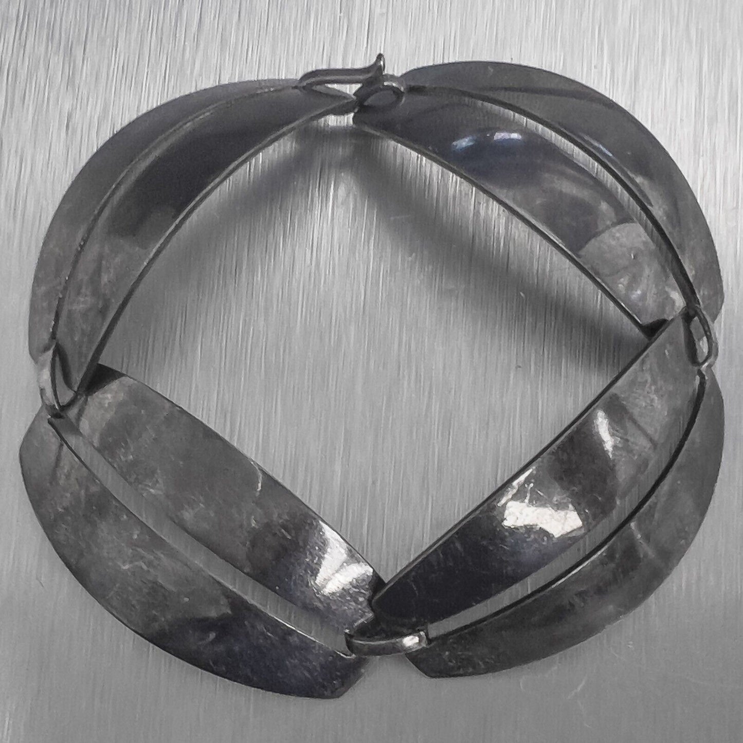 Georg Jensen 170 Sterling Silver Curved Panel Link Bracelet 6.5" by Nanna Ditzel
