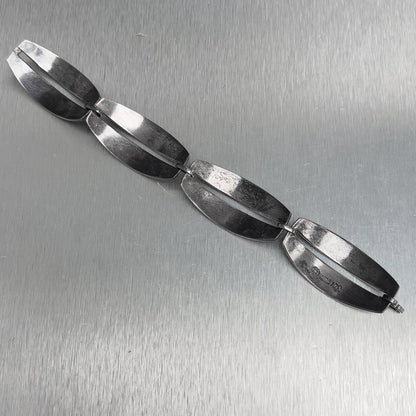 Georg Jensen 170 Sterling Silver Curved Panel Link Bracelet 6.5" by Nanna Ditzel