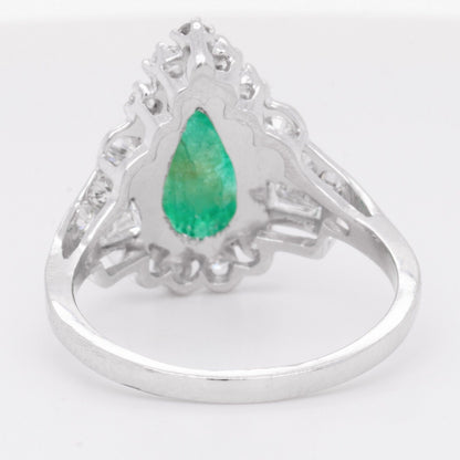 Platinum Trilliant Cut 1.50ct Emerald & Diamond Ring 0.50ctw G VS2 size 8