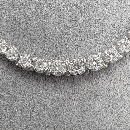 18k White Gold Round Diamond Graduated Tennis Necklace 10.37ctw G SI1 16"