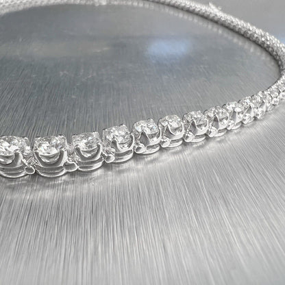 18k White Gold Round Diamond Graduated Tennis Necklace 10.37ctw G SI1 16"