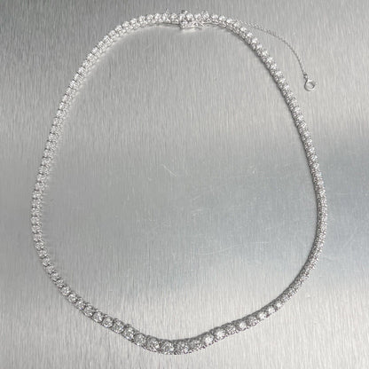 18k White Gold Round Diamond Graduated Tennis Necklace 10.37ctw G SI1 16"