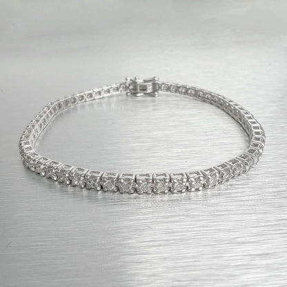 14k White Gold Diamond Tennis Bracelet 1.12ctw G SI2 7.5" 10.9g