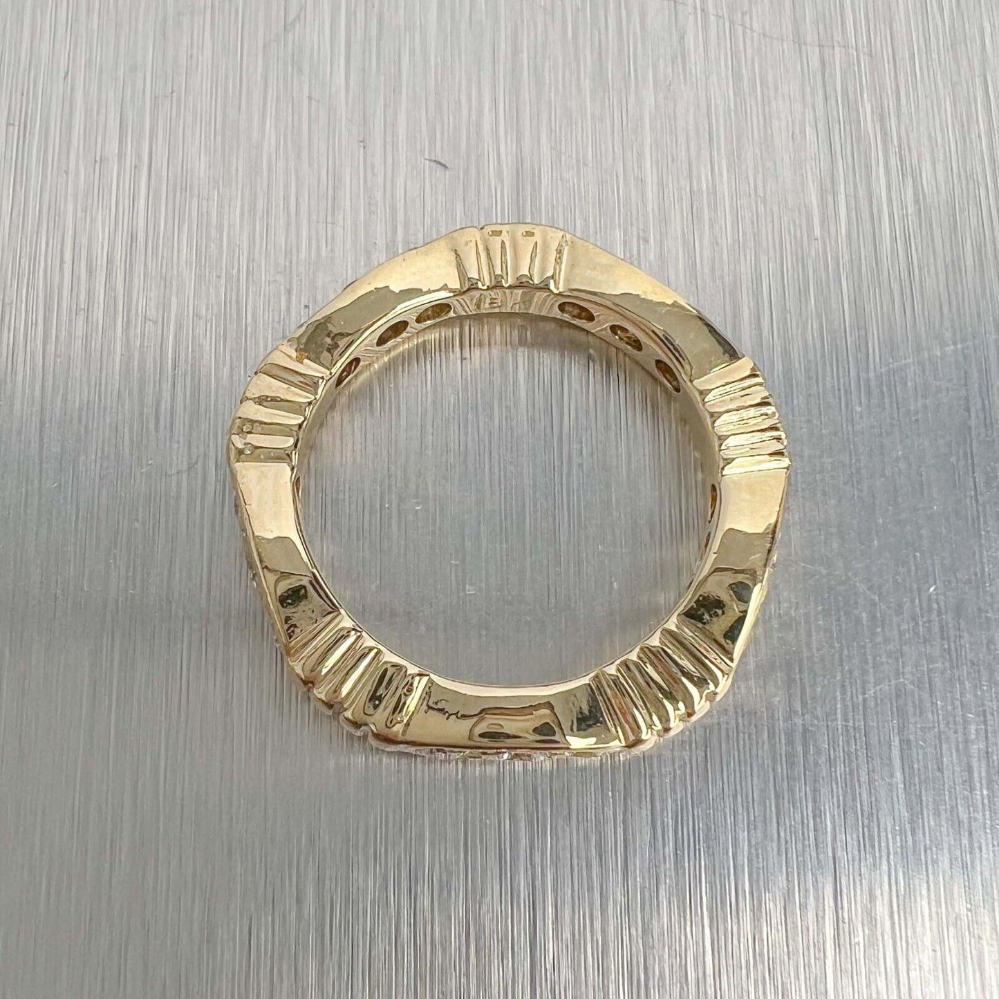 18k Yellow Gold Diamond 5 Section Eternity Band 0.60ctw F VS1 4.5g Ring sz 4.25