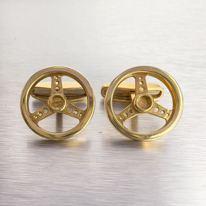 Chopard 18k Yellow Gold Steering Wheel Men's Cufflinks 16g VINTAGE