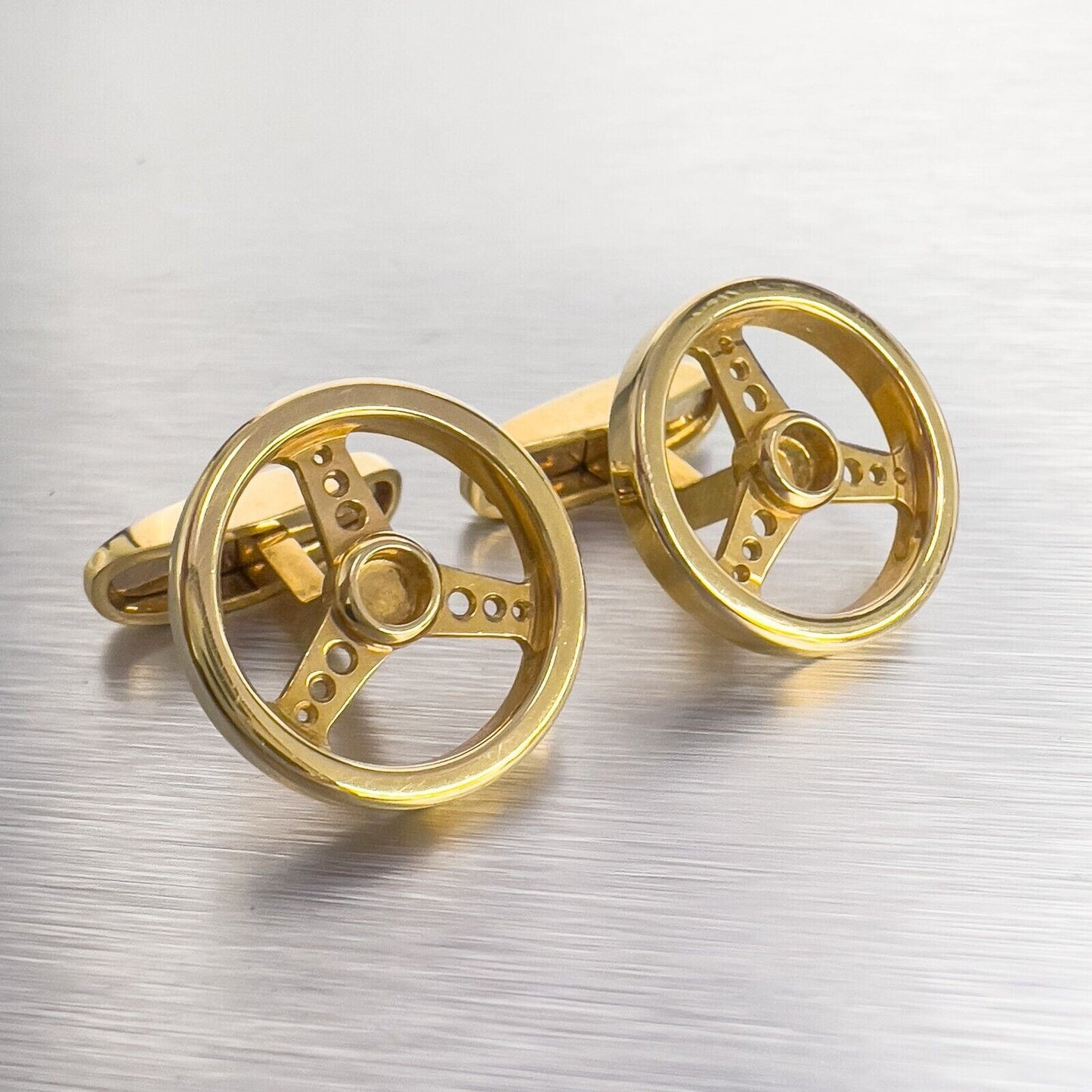 Chopard 18k Yellow Gold Steering Wheel Men's Cufflinks 16g VINTAGE