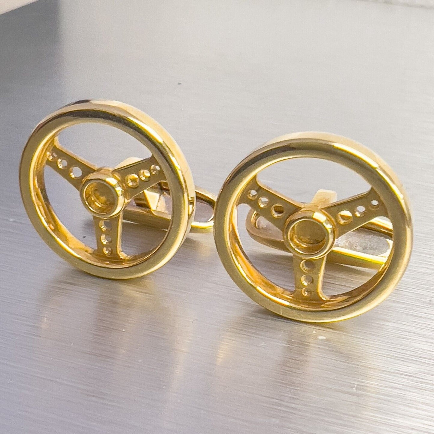 Chopard 18k Yellow Gold Steering Wheel Men's Cufflinks 16g VINTAGE