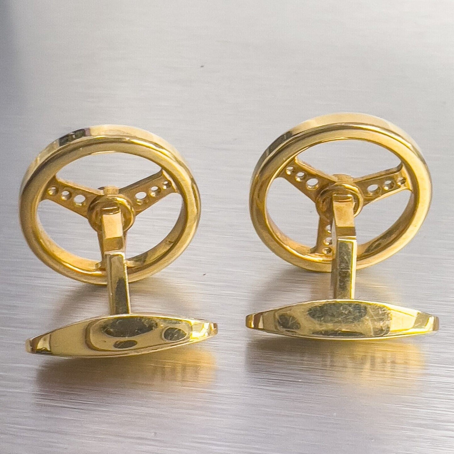 Chopard 18k Yellow Gold Steering Wheel Men's Cufflinks 16g VINTAGE