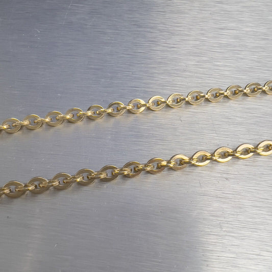 14k Yellow Gold Paperclip Link 4.00mm Chain Necklace 24" 25.6g