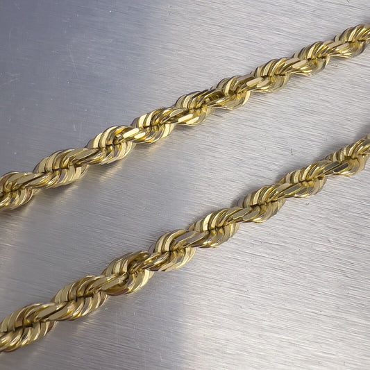 HEAVY 14k Yellow Gold Rope Link 6.75mm Chain Necklace 21.5" 93.7g EXTRA THICK