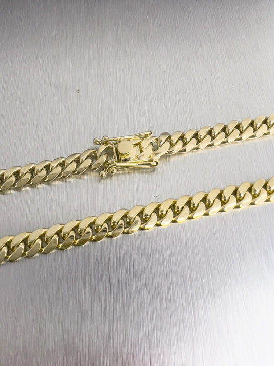 14k Yellow Gold Miami Cuban Curb Link 6.70mm Chain Necklace 24" 83.0g