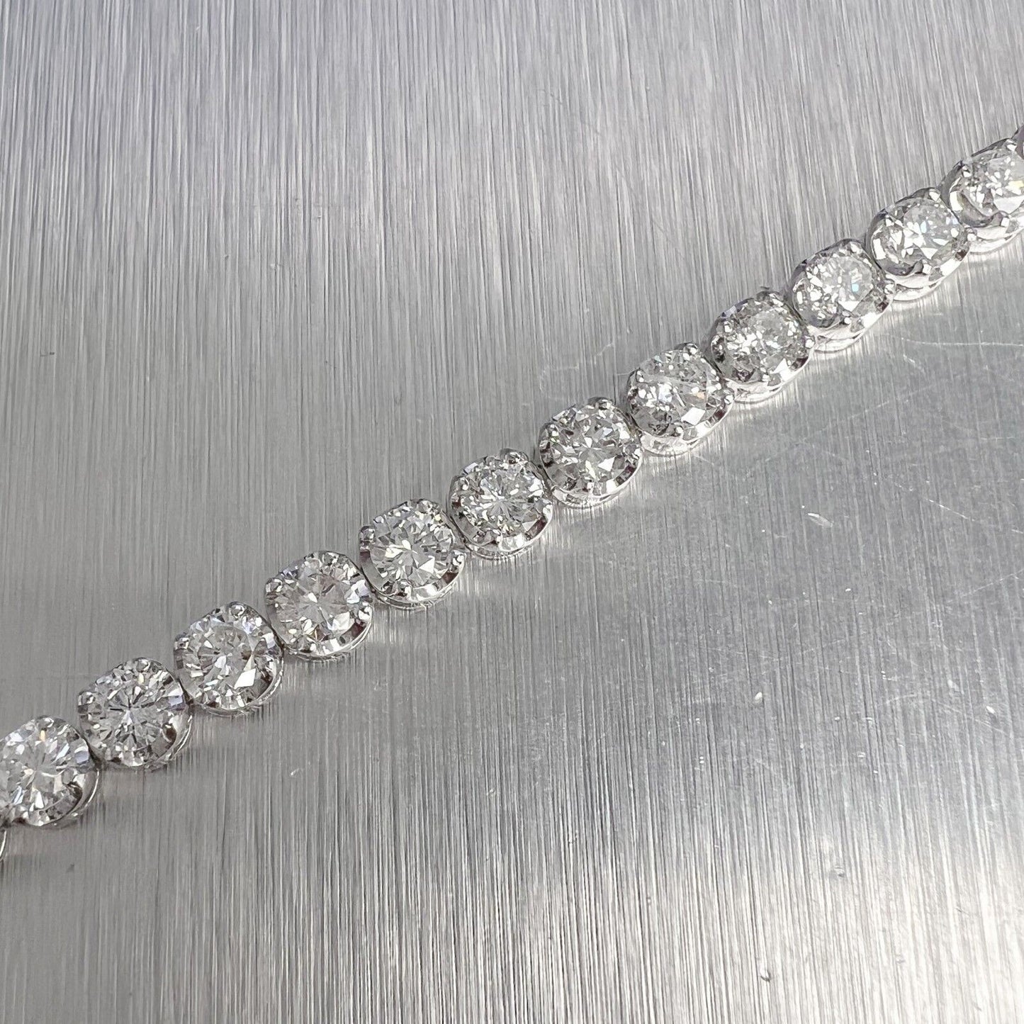 14k White Gold Diamond 42 Stone Tennis Bracelet 5.46ctw G VS2-SI1 7.25"