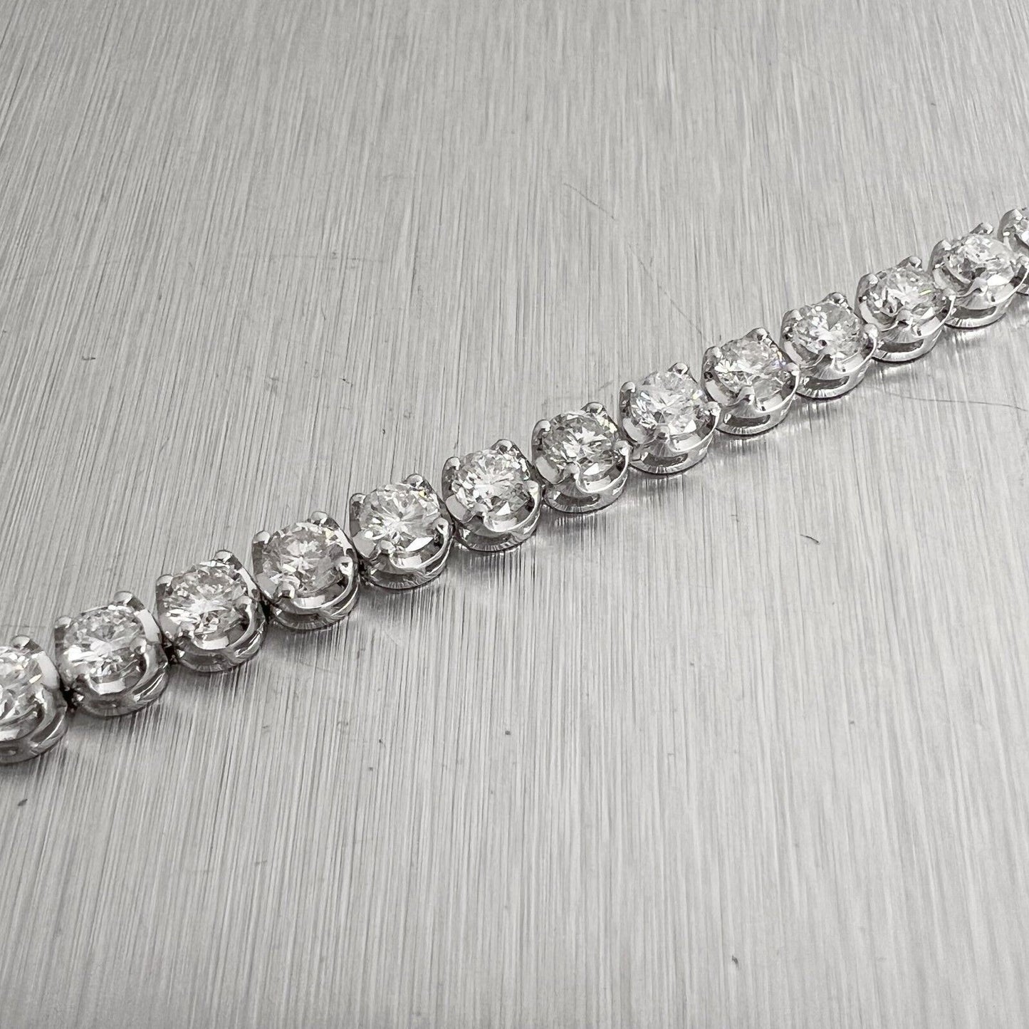 14k White Gold Diamond 42 Stone Tennis Bracelet 5.46ctw G VS2-SI1 7.25"