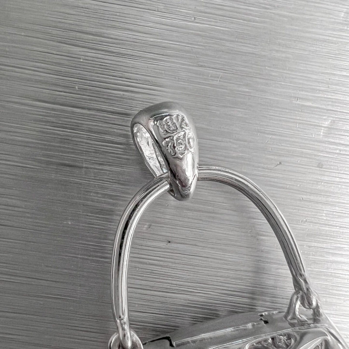 18k White Gold Diamond Purse Pocket Book Pendant 0.20ctw 3.9g