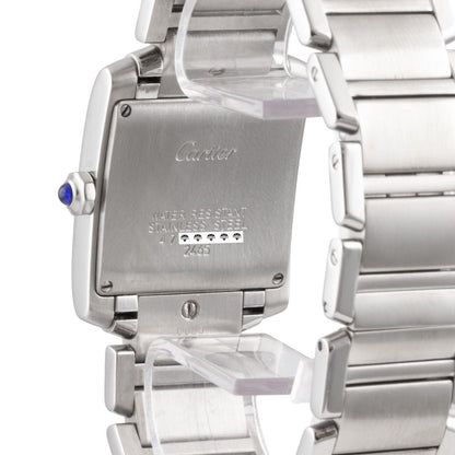 Cartier Tank Francaise Date Stainless Steel White 25mm Midsize W51011Q3 2465