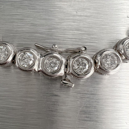 14k White Gold 32 Stone Diamond Tennis Bracelet 6.60ctw G SI2 7.25"