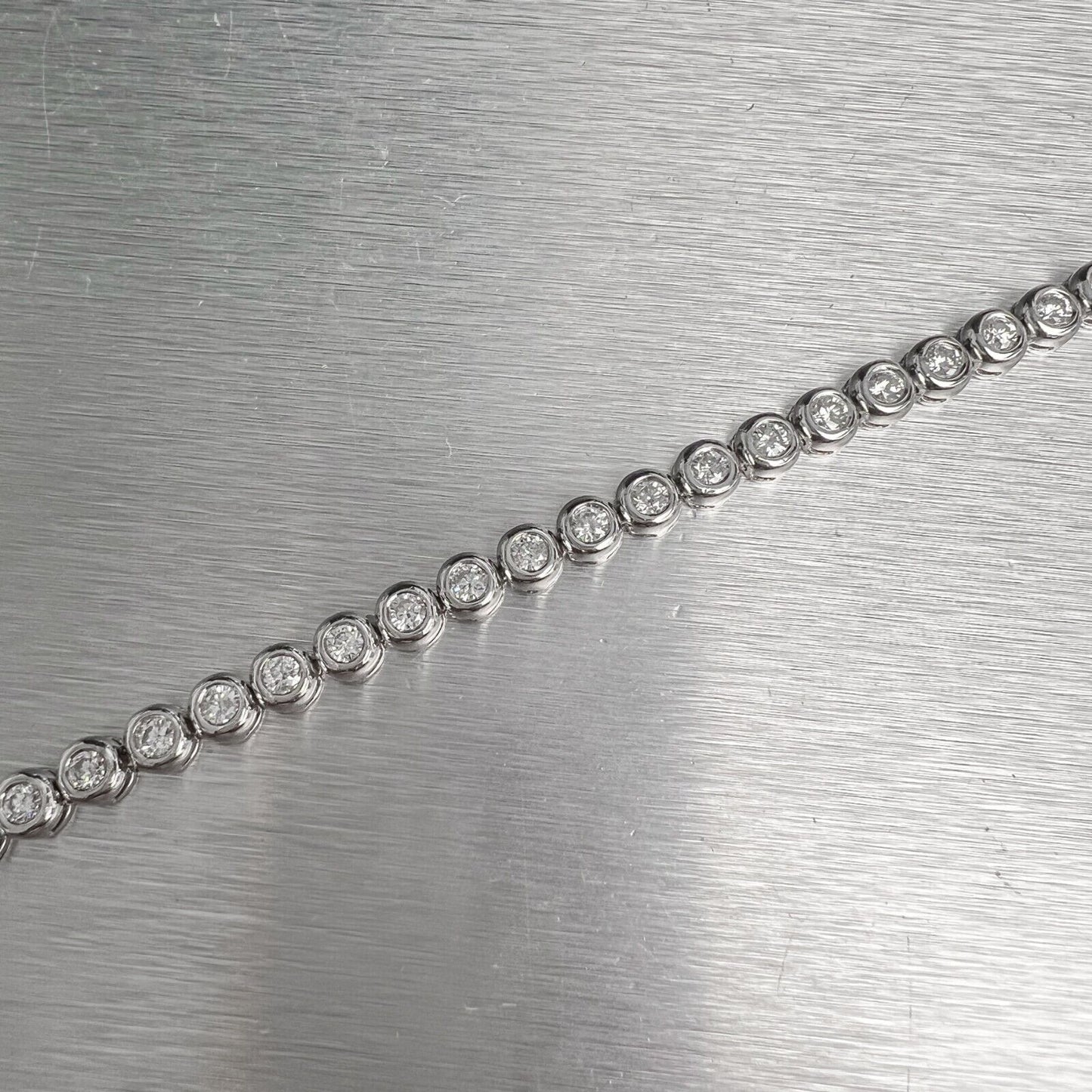 14k White Gold 32 Stone Diamond Tennis Bracelet 6.60ctw G SI2 7.25"