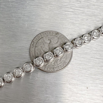 14k White Gold 32 Stone Diamond Tennis Bracelet 6.60ctw G SI2 7.25"