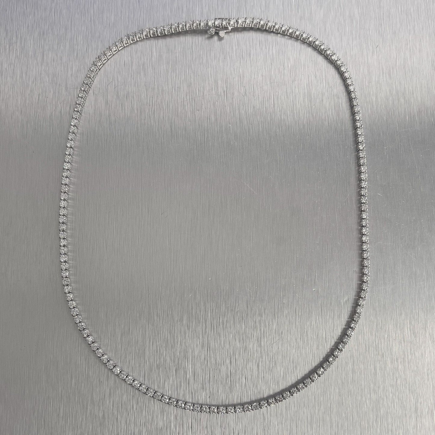 14k White Gold Diamond Tennis Necklace 7.10ctw G VS2-SI1 17"