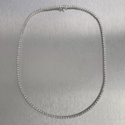 14k White Gold Diamond Tennis Necklace 7.10ctw G VS2-SI1 17"