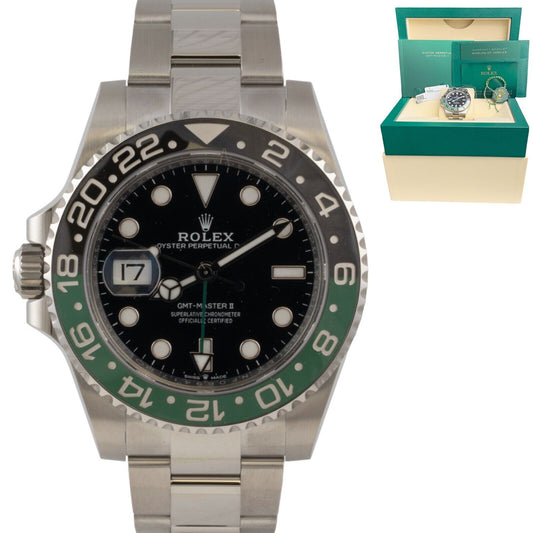 NEW 2024 Rolex GMT-Master II Sprite Green Black LEFTY Steel Watch 126720 VTNR